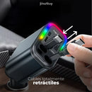 Cargador Turbo 4 en 1 para Auto con Cables Retráctiles y Proyector Galáctico - Jetta ChargeLux™ [STOCK LIMITADO]
